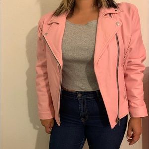 Pink “leather” motorcycle jacket